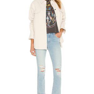 Mother The Insider Crop Step Fray
Distressed Light Blue Jeans - 25